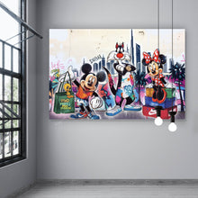 Lade das Bild in den Galerie-Viewer, Aluminiumbild gebürstet Pop Art Shopping in Dubai Querformat