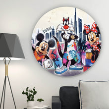 Lade das Bild in den Galerie-Viewer, Aluminiumbild gebürstet Pop Art Shopping in Dubai Kreis