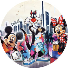 Lade das Bild in den Galerie-Viewer, Aluminiumbild gebürstet Pop Art Shopping in Dubai Kreis