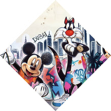 Lade das Bild in den Galerie-Viewer, Aluminiumbild gebürstet Pop Art Shopping in Dubai Raute