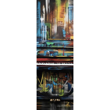 Lade das Bild in den Galerie-Viewer, Leinwandbild Buntes Klavier im Graffiti Look Panorama Hoch
