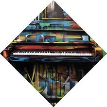 Lade das Bild in den Galerie-Viewer, Poster Buntes Klavier im Graffiti Look Raute