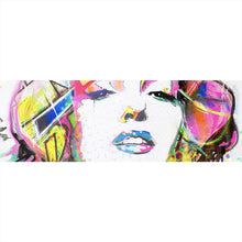 Lade das Bild in den Galerie-Viewer, Aluminiumbild Buntes Portrait Marylin Graffiti Panorama