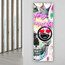 Lade das Bild in den Galerie-Viewer, Aluminiumbild Buntes Schädelgraffiti Panorama Hoch