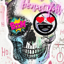 Lade das Bild in den Galerie-Viewer, Poster Buntes Schädelgraffiti Quadrat
