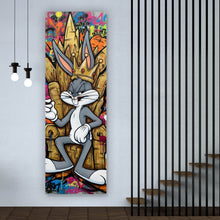 Lade das Bild in den Galerie-Viewer, Poster Cartoon Hasenkönig Graffiti Panorama Hoch