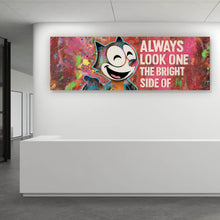 Lade das Bild in den Galerie-Viewer, Poster Cartoon Katze mit buntem Farbspritzer Hintergrund Panorama