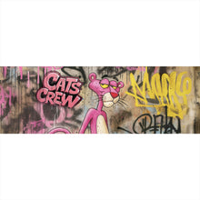 Lade das Bild in den Galerie-Viewer, Aluminiumbild Catscrew zwei Panther im Street Art Stil Panorama