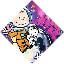 Lade das Bild in den Galerie-Viewer, Poster Charlie und Snoopy im Weltall Pop Art Raute
