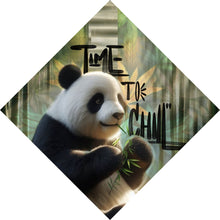 Lade das Bild in den Galerie-Viewer, Aluminiumbild gebürstet Pandabär Time to chill Raute