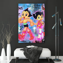 Lade das Bild in den Galerie-Viewer, Aluminiumbild Collage Astro Zeichentrick Pop Art Hochformat