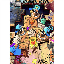 Lade das Bild in den Galerie-Viewer, Poster Collage Comicfiguren Pop Art Hochformat