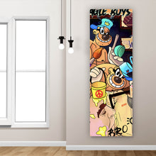 Lade das Bild in den Galerie-Viewer, Leinwandbild Collage Comicfiguren Pop Art Panorama Hoch