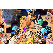 Lade das Bild in den Galerie-Viewer, Leinwandbild Collage Comicfiguren Pop Art Querformat