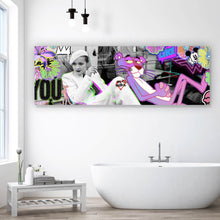 Lade das Bild in den Galerie-Viewer, Spannrahmenbild Marlene Panther Pop Art Vintage Panorama