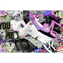 Lade das Bild in den Galerie-Viewer, Acrylglasbild Marlene Panther Pop Art Vintage Querformat
