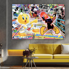 Lade das Bild in den Galerie-Viewer, Poster Collage mit bekannten Cartoon Figuren Querformat