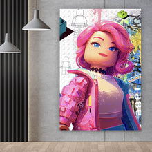 Lade das Bild in den Galerie-Viewer, Spannrahmenbild Collage Spiel Bausteine Hochformat