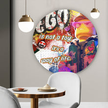 Lade das Bild in den Galerie-Viewer, Aluminiumbild gebürstet Collage Spiel Bausteine Kreis