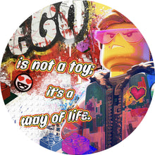 Lade das Bild in den Galerie-Viewer, Aluminiumbild gebürstet Collage Spiel Bausteine Kreis