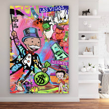 Lade das Bild in den Galerie-Viewer, Poster Comic Collage Spiel und Geld Hochformat