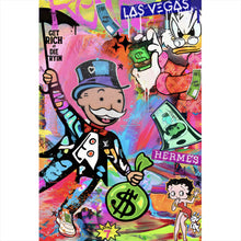Lade das Bild in den Galerie-Viewer, Poster Comic Collage Spiel und Geld Hochformat