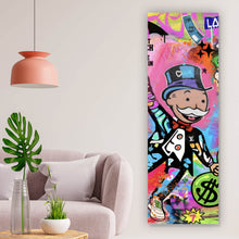 Lade das Bild in den Galerie-Viewer, Leinwandbild Comic Collage Spiel und Geld Panorama Hoch