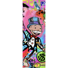 Lade das Bild in den Galerie-Viewer, Aluminiumbild gebürstet Comic Collage Spiel und Geld Panorama Hoch