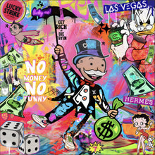 Lade das Bild in den Galerie-Viewer, Acrylglasbild Comic Collage Spiel und Geld Quadrat