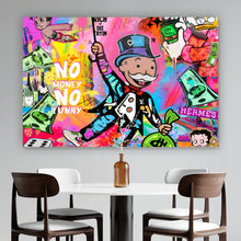 Lade das Bild in den Galerie-Viewer, Leinwandbild Comic Collage Spiel und Geld Querformat