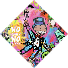 Lade das Bild in den Galerie-Viewer, Leinwandbild Comic Collage Spiel und Geld Raute