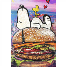 Lade das Bild in den Galerie-Viewer, Leinwandbild Comic Hund Snoopi Pop Art Hochformat