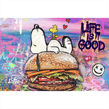 Lade das Bild in den Galerie-Viewer, Acrylglasbild Comic Hund Snoopi Pop Art Querformat