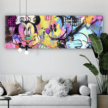 Lade das Bild in den Galerie-Viewer, Acrylglasbild Comic Kult Mäuse Paar beim Flirten Panorama