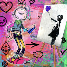 Lade das Bild in den Galerie-Viewer, Acrylglasbild Comicfigur mit Spraydose im Graffiti Stil Quadrat