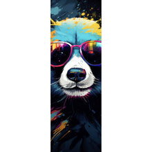 Lade das Bild in den Galerie-Viewer, Aluminiumbild Bunter Panda mit Sonnenbrille Street Art Panorama Hoch