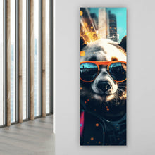 Lade das Bild in den Galerie-Viewer, Leinwandbild Cooler Panda mit Sonnenbrille Street Art Panorama Hoch