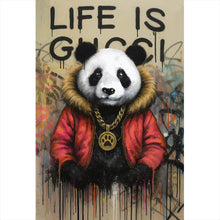Lade das Bild in den Galerie-Viewer, Spannrahmenbild Cooler Pandabär im Street Art Style Hochformat