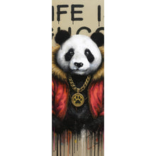 Lade das Bild in den Galerie-Viewer, Leinwandbild Cooler Pandabär im Street Art Style Panorama Hoch