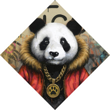 Lade das Bild in den Galerie-Viewer, Spannrahmenbild Cooler Pandabär im Street Art Style Raute
