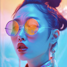 Lade das Bild in den Galerie-Viewer, Poster Cooles asiatisches Frauenportrait Quadrat