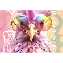 Lade das Bild in den Galerie-Viewer, Acrylglasbild Huhn mit Sonnenbrille Modern Art Querformat