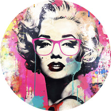 Lade das Bild in den Galerie-Viewer, Aluminiumbild Cooles Pop Art Portrait einer Ikone Kreis