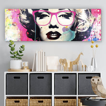 Lade das Bild in den Galerie-Viewer, Aluminiumbild gebürstet Cooles Pop Art Portrait einer Ikone Panorama