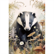 Lade das Bild in den Galerie-Viewer, Poster Dachs in herbstlicher Stimmung Hochformat