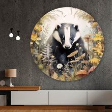 Lade das Bild in den Galerie-Viewer, Aluminiumbild gebürstet Dachs in herbstlicher Stimmung Kreis