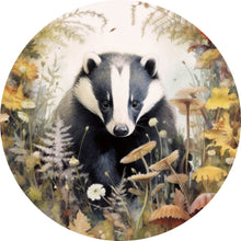 Lade das Bild in den Galerie-Viewer, Aluminiumbild gebürstet Dachs in herbstlicher Stimmung Kreis