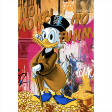 Lade das Bild in den Galerie-Viewer, Spannrahmenbild Dagobert no Money no funny Pop Art Hochformat