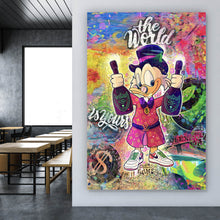 Lade das Bild in den Galerie-Viewer, Leinwandbild Dagobert The World Is Yours Hochformat