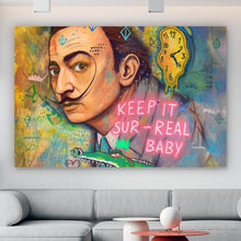 Lade das Bild in den Galerie-Viewer, Aluminiumbild Dali mit schmelzender Uhr Querformat